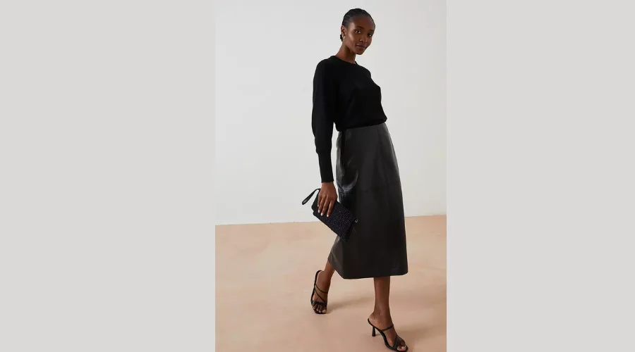 Anya Leather Midi Skirt