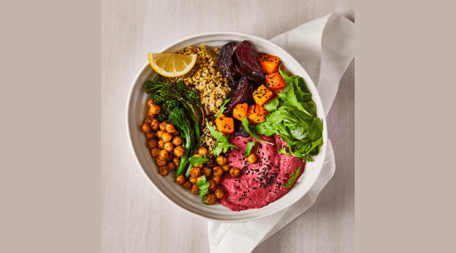 Beetroot Hummus & Roast Veg Buddha Bowl
