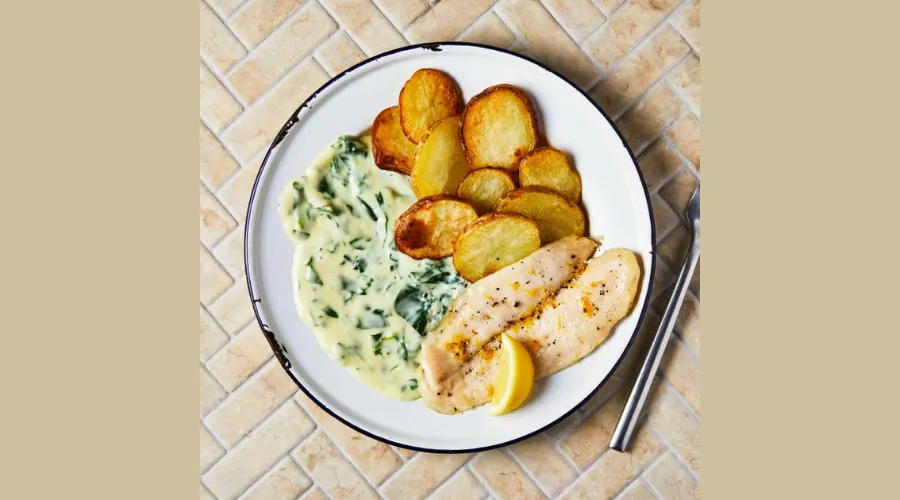Lemon Baked Basa With Spinach Mornay