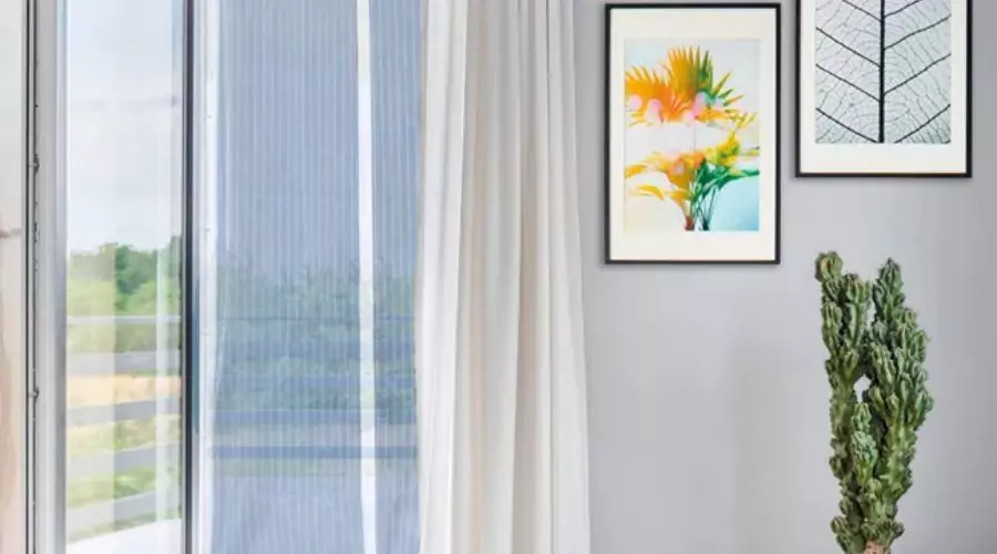 Eco magnetic mosquito net curtain for French windows L 120 x H 230 cm, white