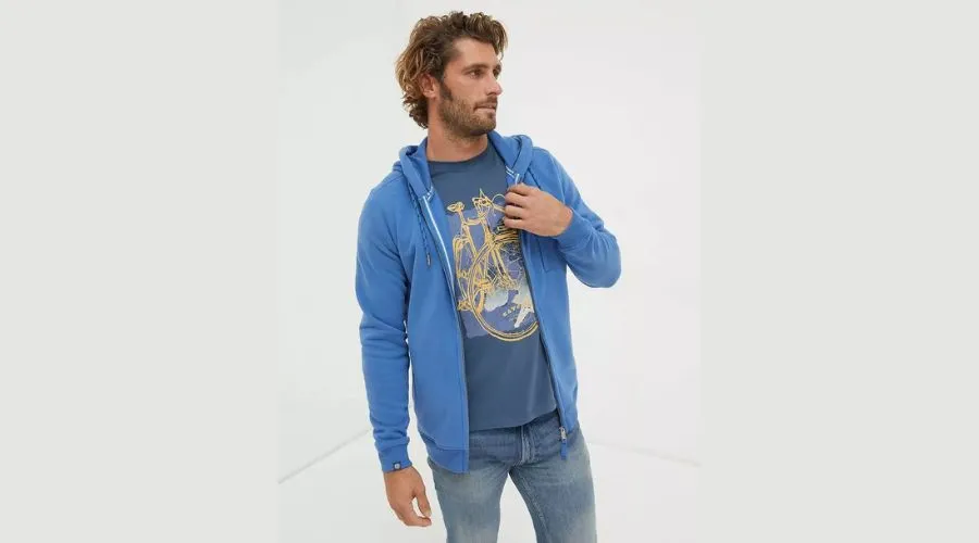 Brooke Zip Through Hoodie- Blue