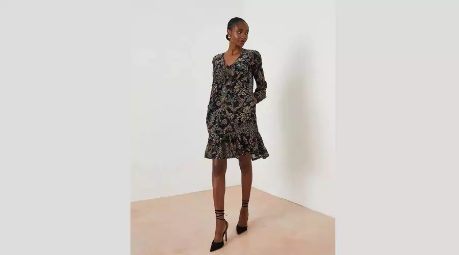 Poplar Floral Devore Dress