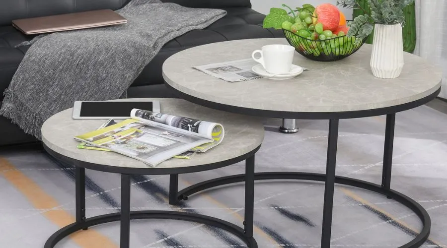2 Pcs Stacking Coffee Table Set