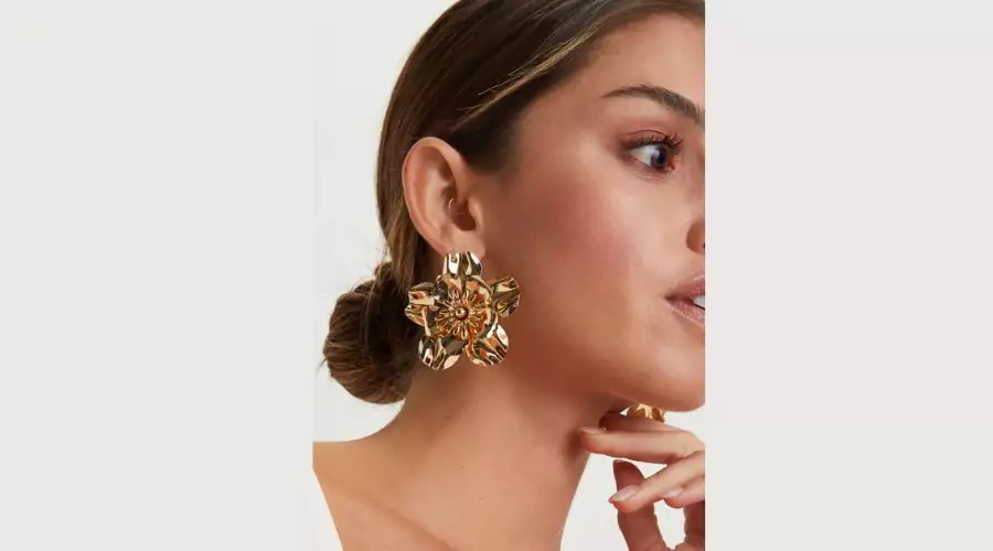 Blooming Glory Gold Flower Earrings