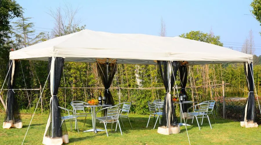 Garden Outdoor Metal Gazebo Pop Up Tent Mesh Screen