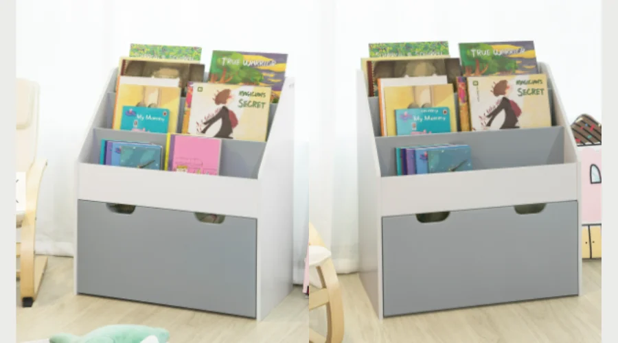 Children Kids Bookcase on Wheels