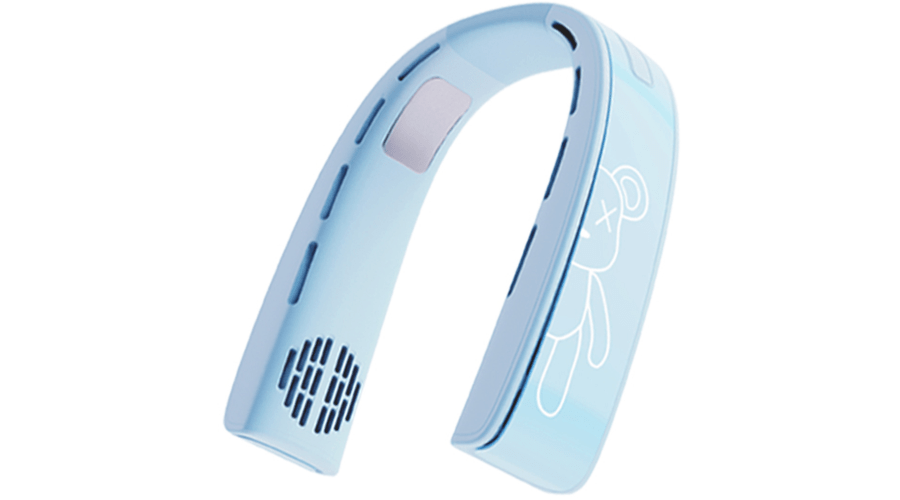 Foldable USB Rechargeable Bladeless Neck Fan - White 