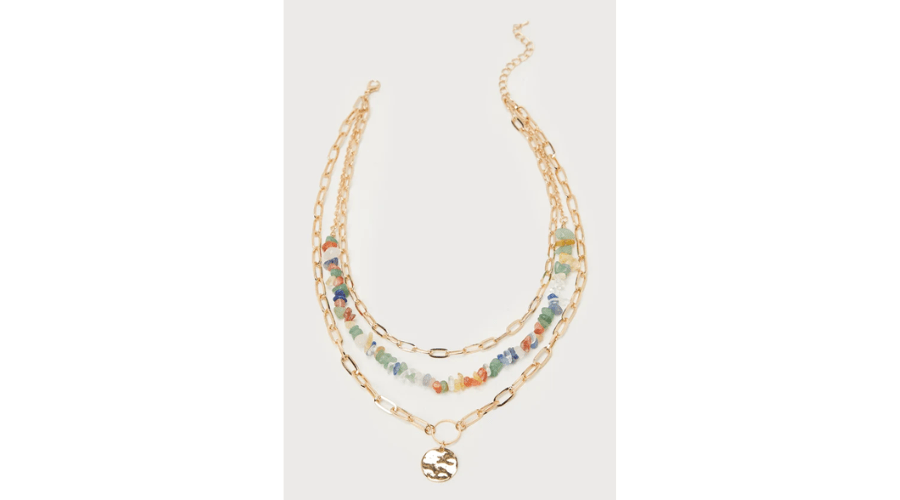Gold Chain Necklace (Multistone)