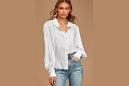 White button up top