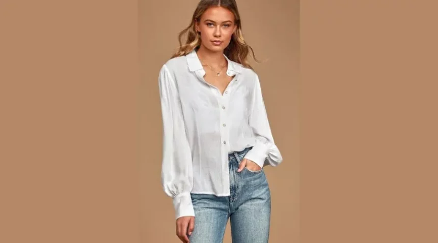 White button up top