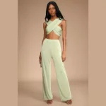High waisted wide leg pants