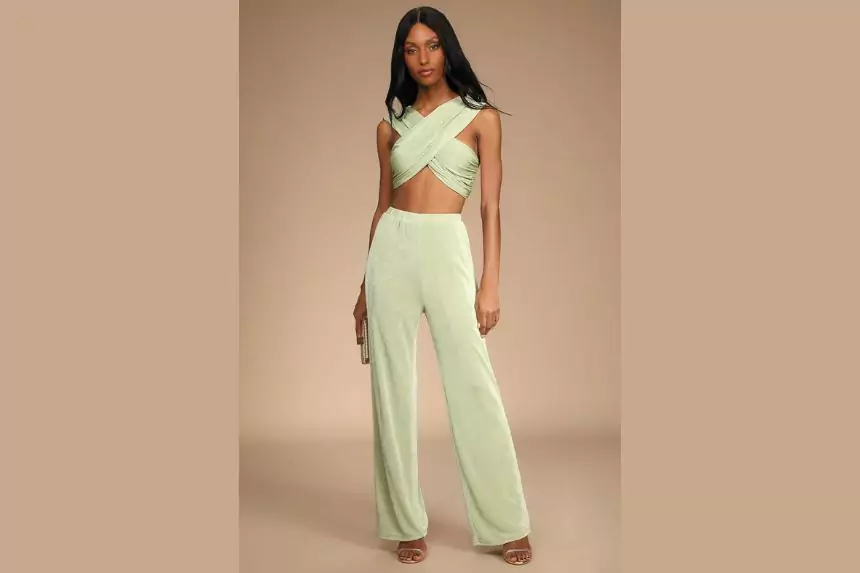 High waisted wide leg pants