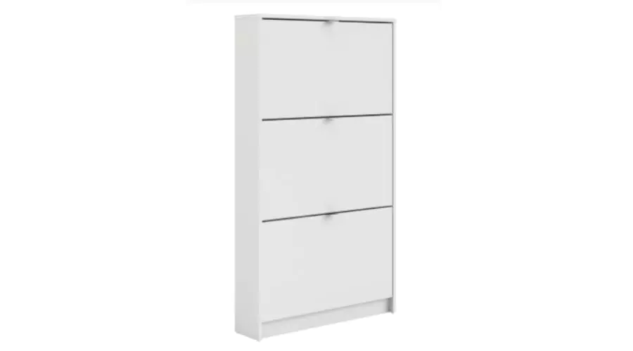 Quendale Shoe Cabinet with Three Tilting Doors and One Layer
