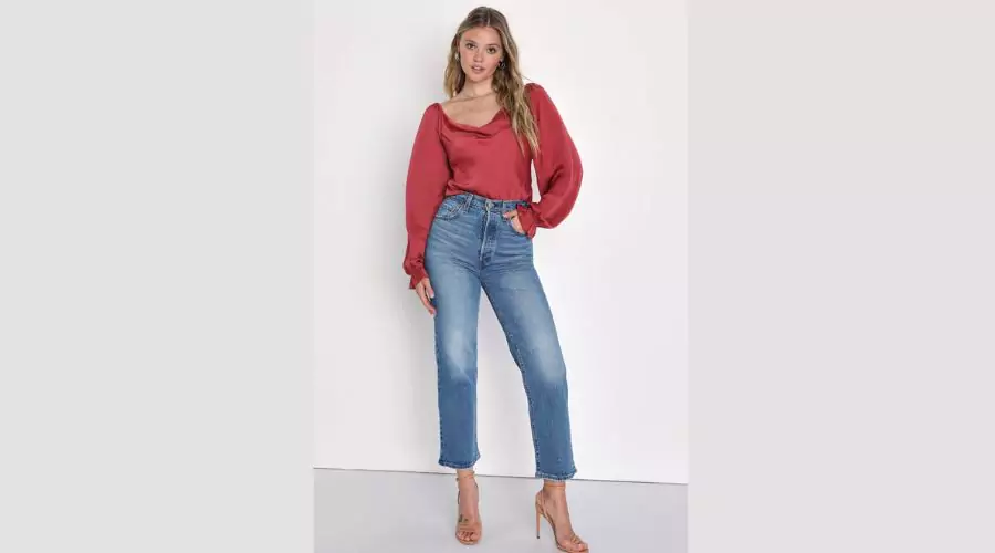 Ribcage Straight Medium Wash Ankle Jeans 
