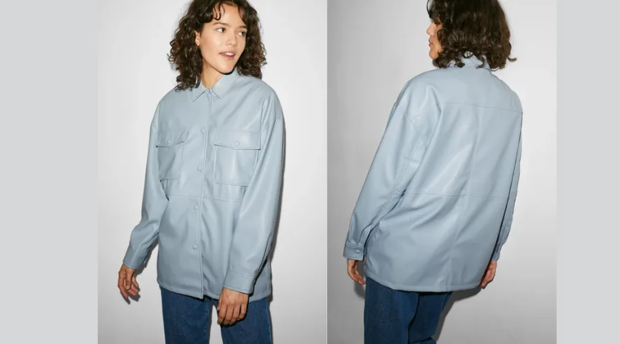 Clockhouse Shacket- Faux Leather