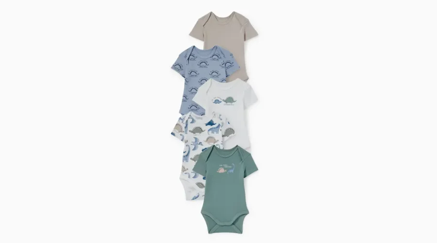 Multipack of 5 - Dinosaur - Baby Bodysuit 