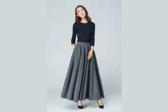 Pleated maxi skirt