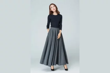 Pleated maxi skirt
