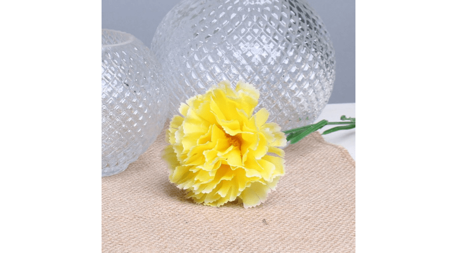 Yellow Silk Carnation Artificial Flower Arrangement