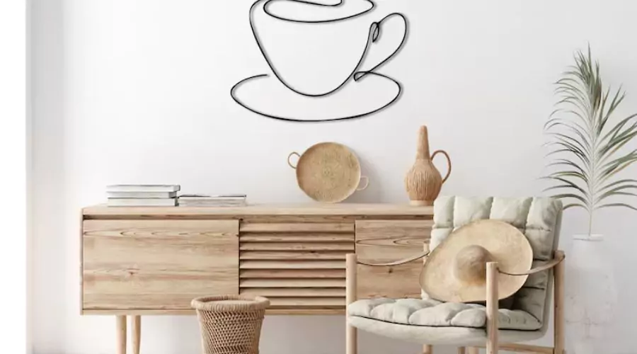 A Cup of Hot Coffee Metal Wall Art