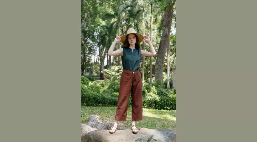 Mid-Calf Linen Pants for Women