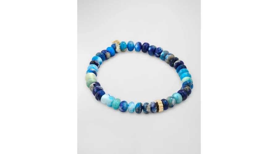 6mm Pure Scallop Rondelle on Afganite Beaded Bracelet | Nowandlive