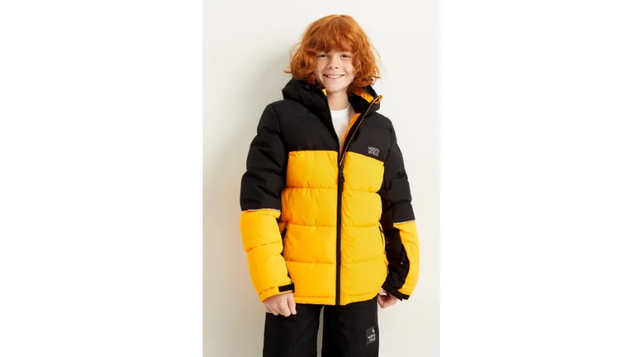 Ski jacket with hood in yellow Colour | Nowandlive