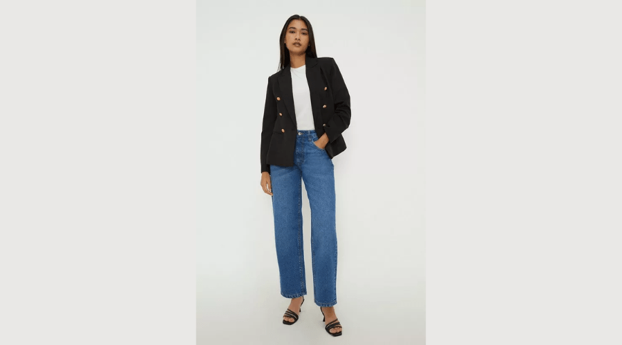 Women's Blue Jeans Petite Boyfriend Pattern By Dorothy Perkins