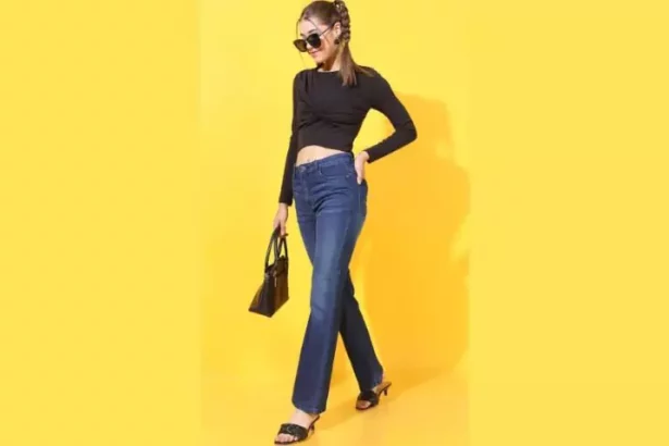 Bootcut denim jeans for women