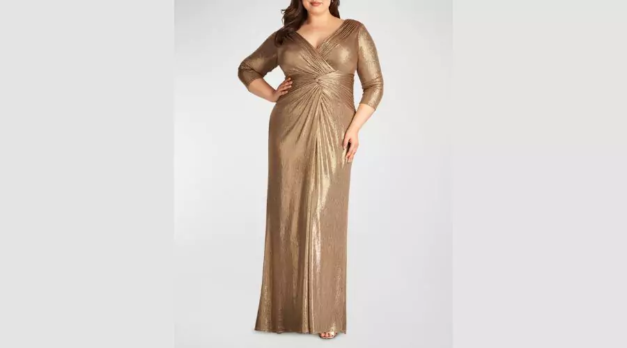 Plus Size Twist-Front Column Gown