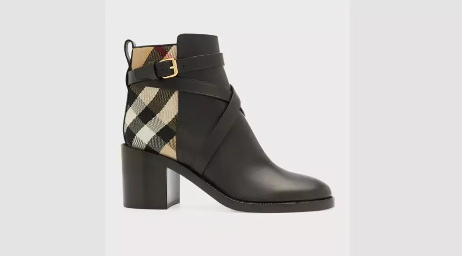 Pryle Equestrian Horse Check Ankle Booties Burberry