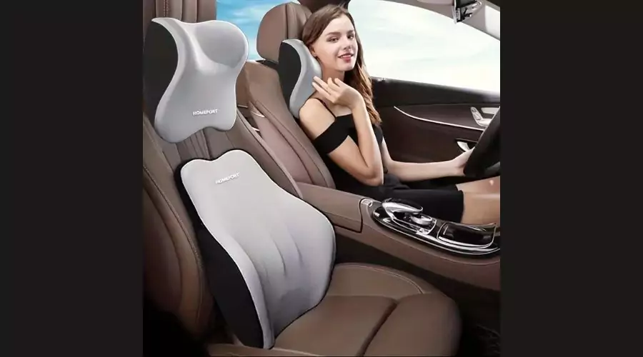 100% High Rebound Imported Memory Foam Car Headrest/1pc Lumbar Pillow With Waist Support