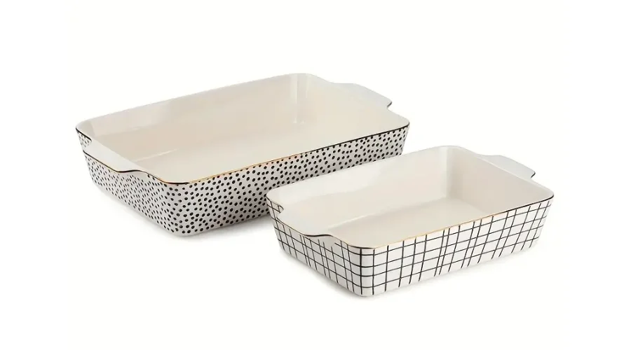 2-Piece Stoneware Rectangular Baker Set