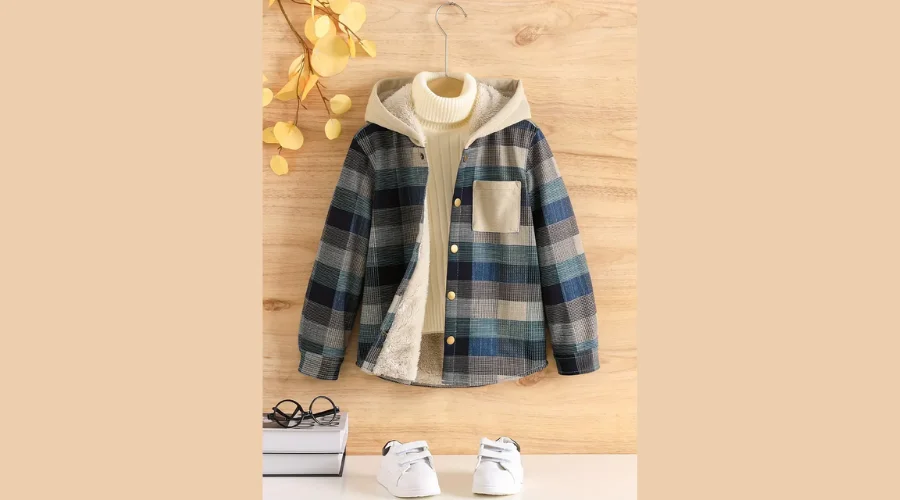 Boys Cosy Plaid Fleece Jacket