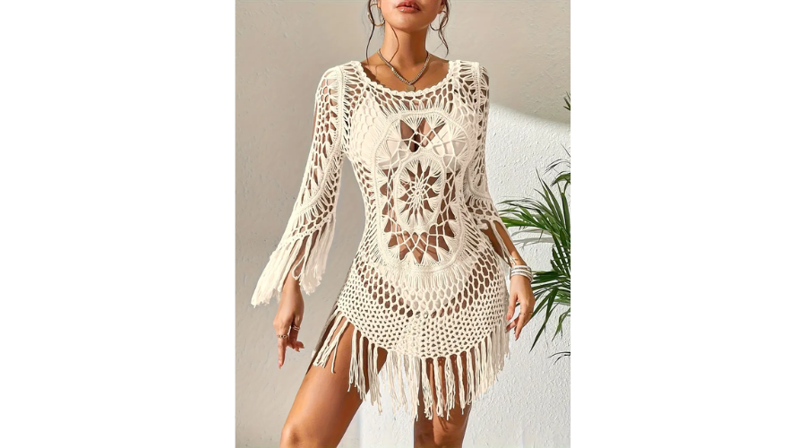 Chic Long-Sleeved Bohemian Cover-Up Dress