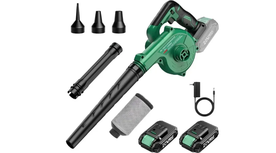 Cordless Leaf Blower & Vacuum 2-in-1 green electric blower