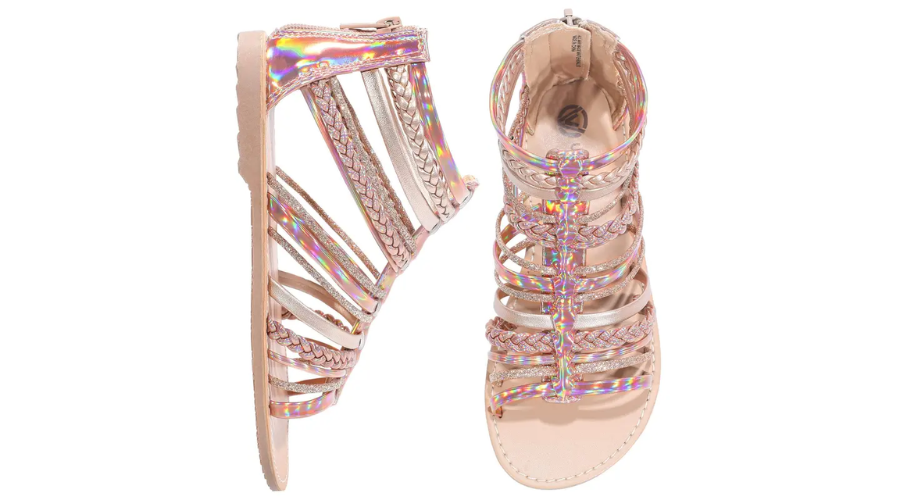 Girls Gladiator Sandals Shimmer Strapped