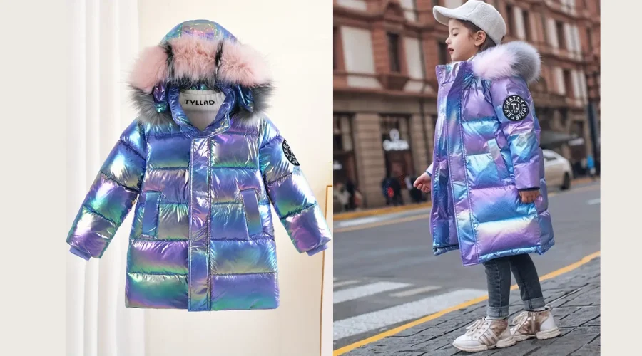 Girls Shimmering Gradient Winter Jacket