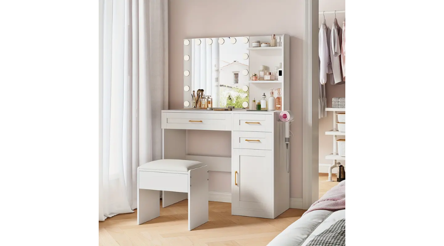 1 set large makeup display stand, display cabinet, large drawers, and three-layer open display stand