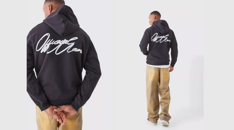 Man Puff Print Graphic Hoodie