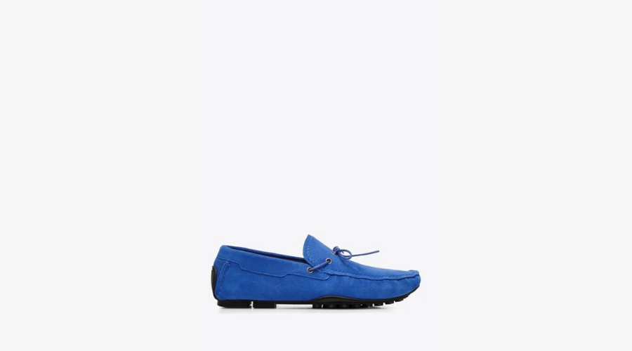 Men's Blue Suede Leather Driving Loafers