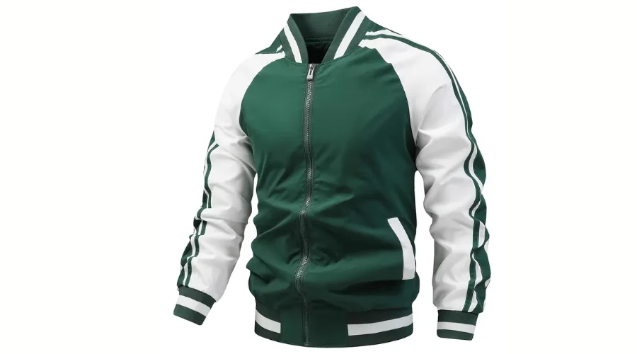 Men’s Color Black Striped Bomber Jacket