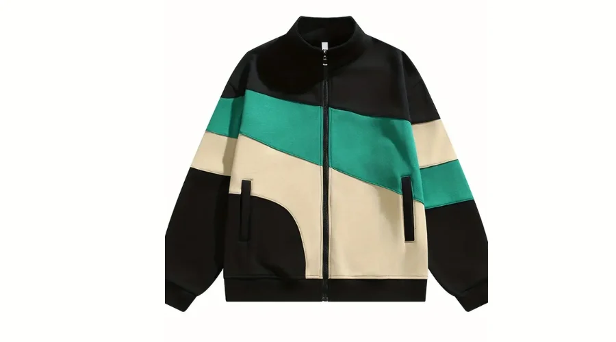Men’s Trendy Color Block Sports Jacket