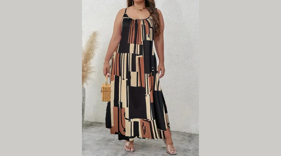 Plus Size Color Block Cami Dress