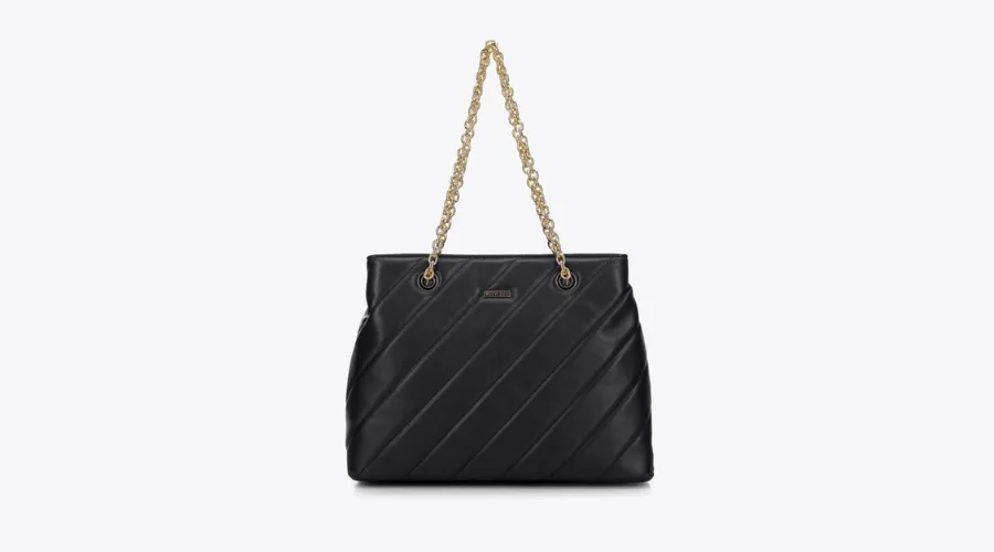 Shopper Bag With Diagonal Quilting On A Chain