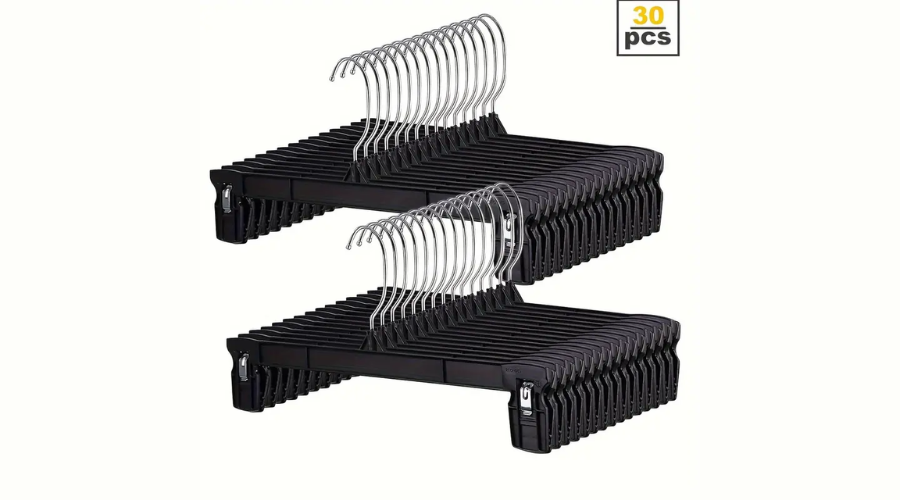 Space-Saving Heavy-Duty Plastic Pants Hangers