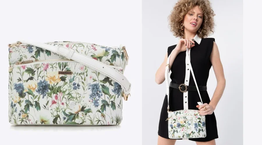 Women's Floral Eco-Leather Messenger Bag