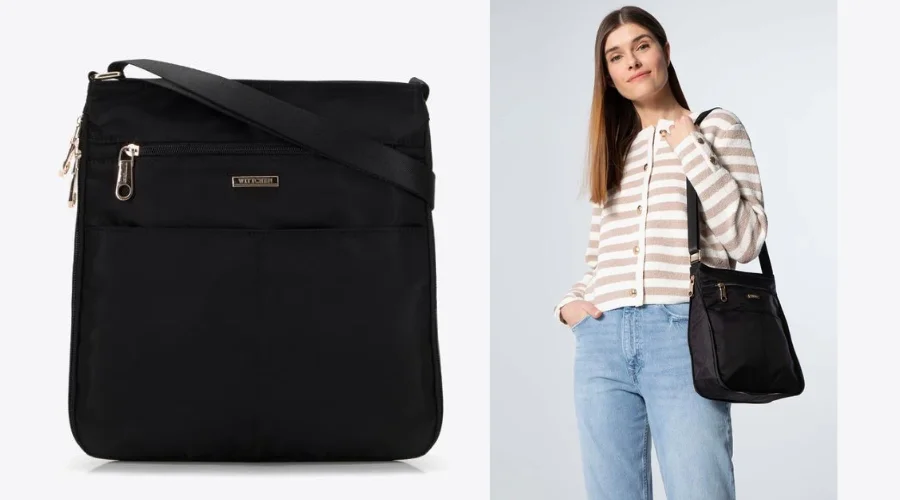 Women's Nylon Messenger Bag With Adjustable Depth