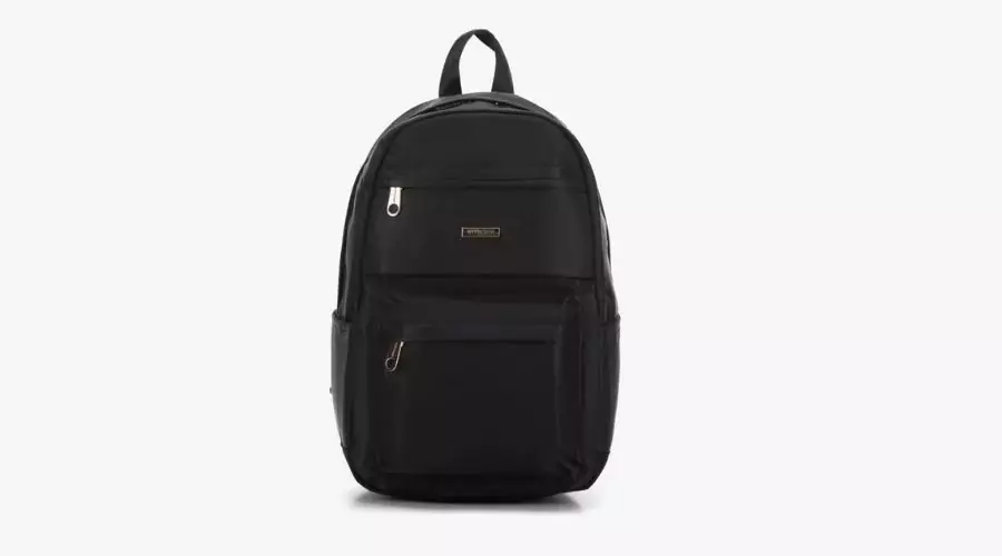 Women's nylon backpack large black and gold