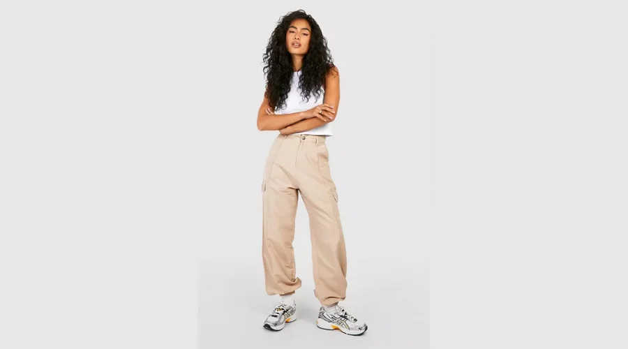 Cuffed Hem Pocket Detail Cargo Pants